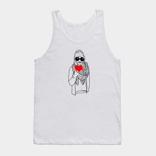 Girl in sunglasses holding heart Tank Top